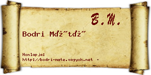 Bodri Máté névjegykártya